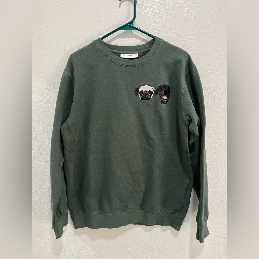 Pupsentials Unisex The Crewneck Sweatshirt Alpine Green Color Size Medium